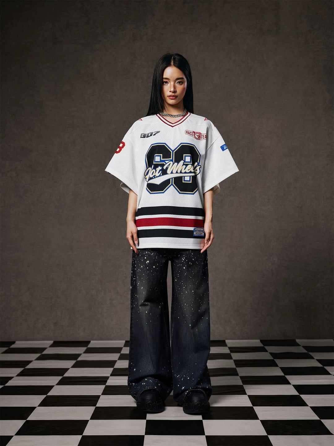 1807 Hot Wheels Racing Mesh Short Sleeve Hockey Jersey | Face 3 Face