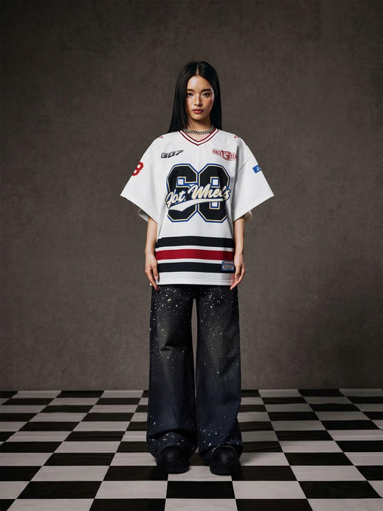 1807 Hot Wheels Racing Mesh Short Sleeve Hockey Jersey | Face 3 Face