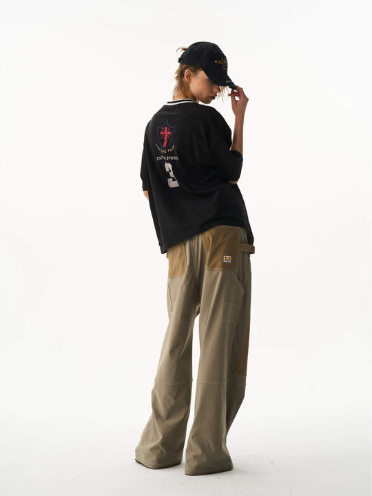 EXITMODE BY BLIND NO PLAN Washed Distressed V Neck Short Sleeve Tee