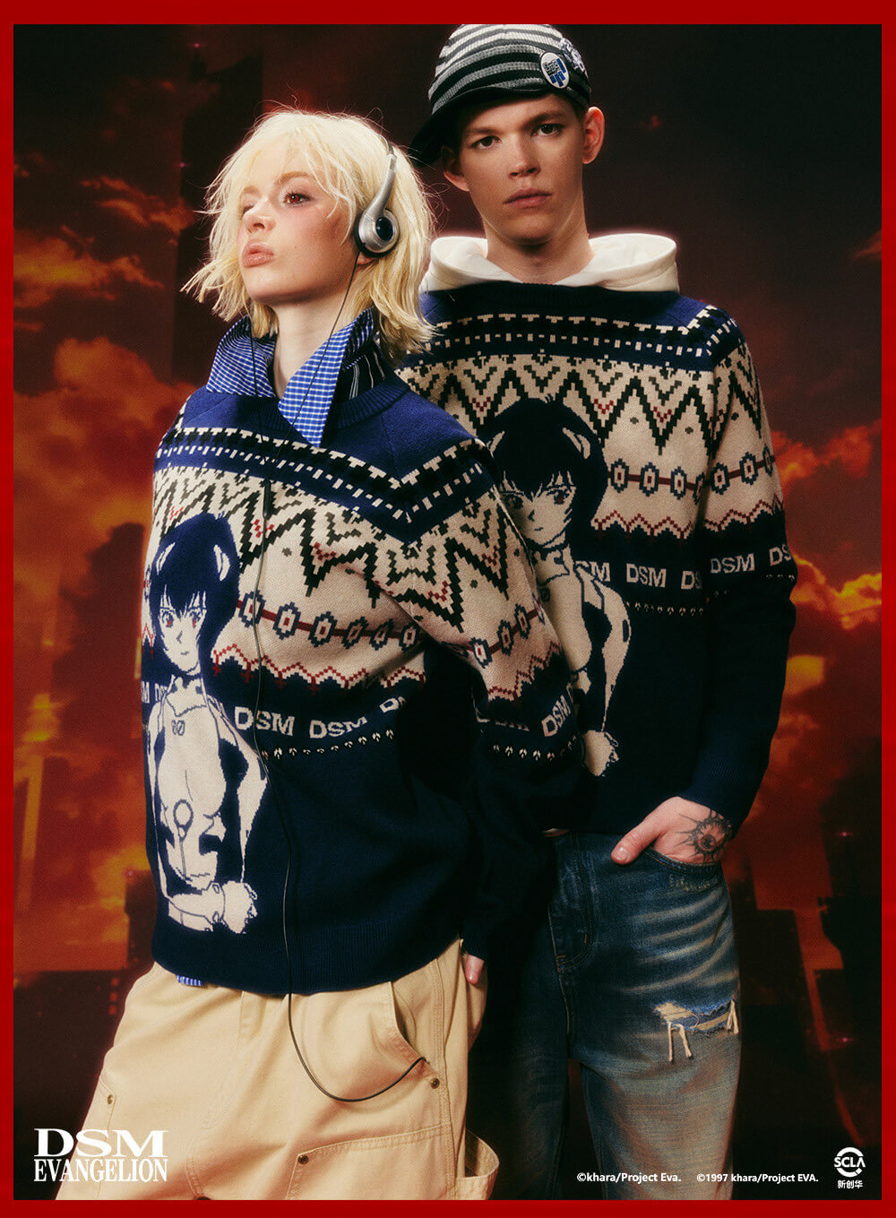 DSM x EVA Character Jacquard Knit Sweater | Face 3 Face