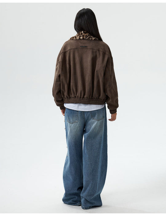 MEDM Detachable Collar Suede Jacket | Face 3 Face