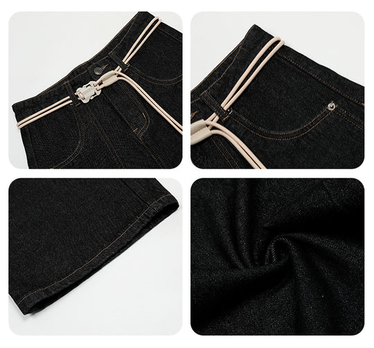 F3F Select Drawstring Belt Patch Pocket Jeans | Face 3 Face