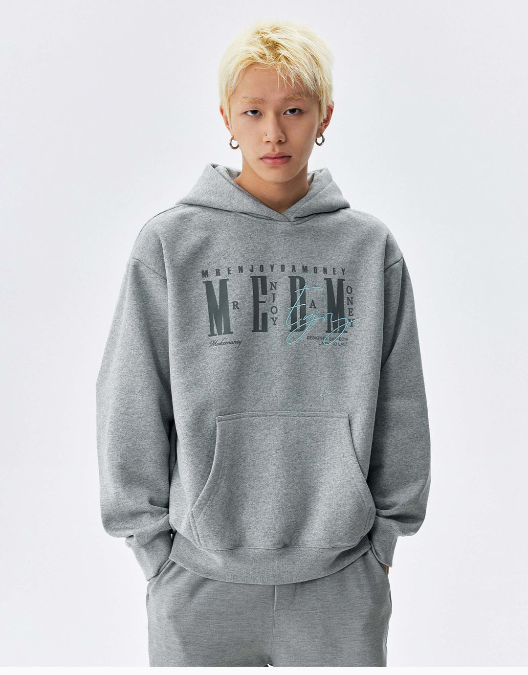 MEDM Logo Print and Embroidered Lettering Hoodie | Face 3 Face