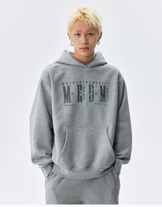 MEDM Logo Print and Embroidered Lettering Hoodie | Face 3 Face