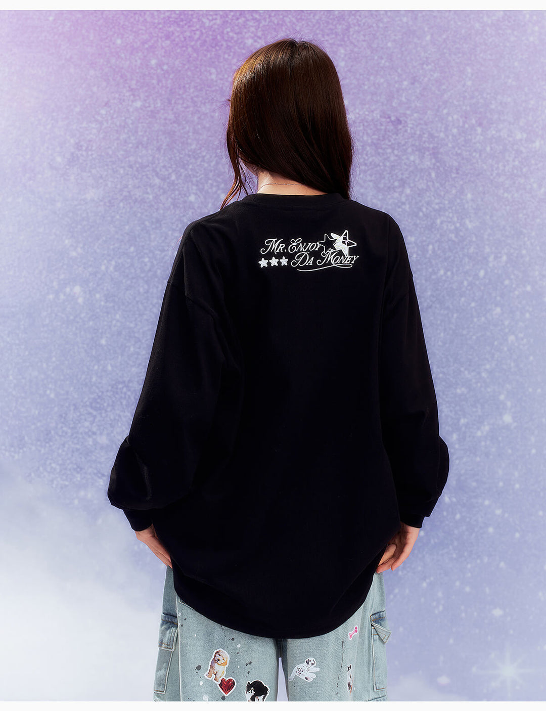 MEDM Flower Star Logo Embroidered Long Sleeve Tee | Face 3 Face