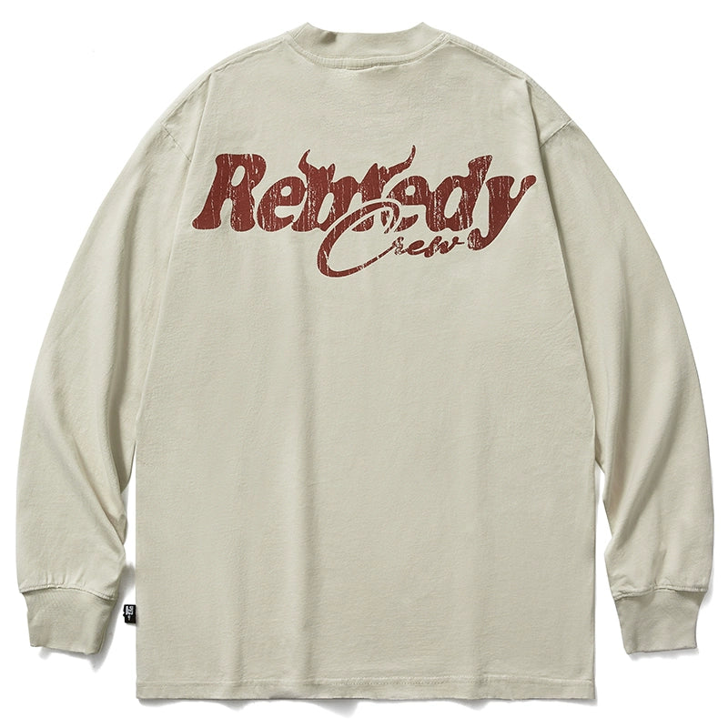 Remedy Cracked Logo Print Long Sleeve Tee | Face 3 Face