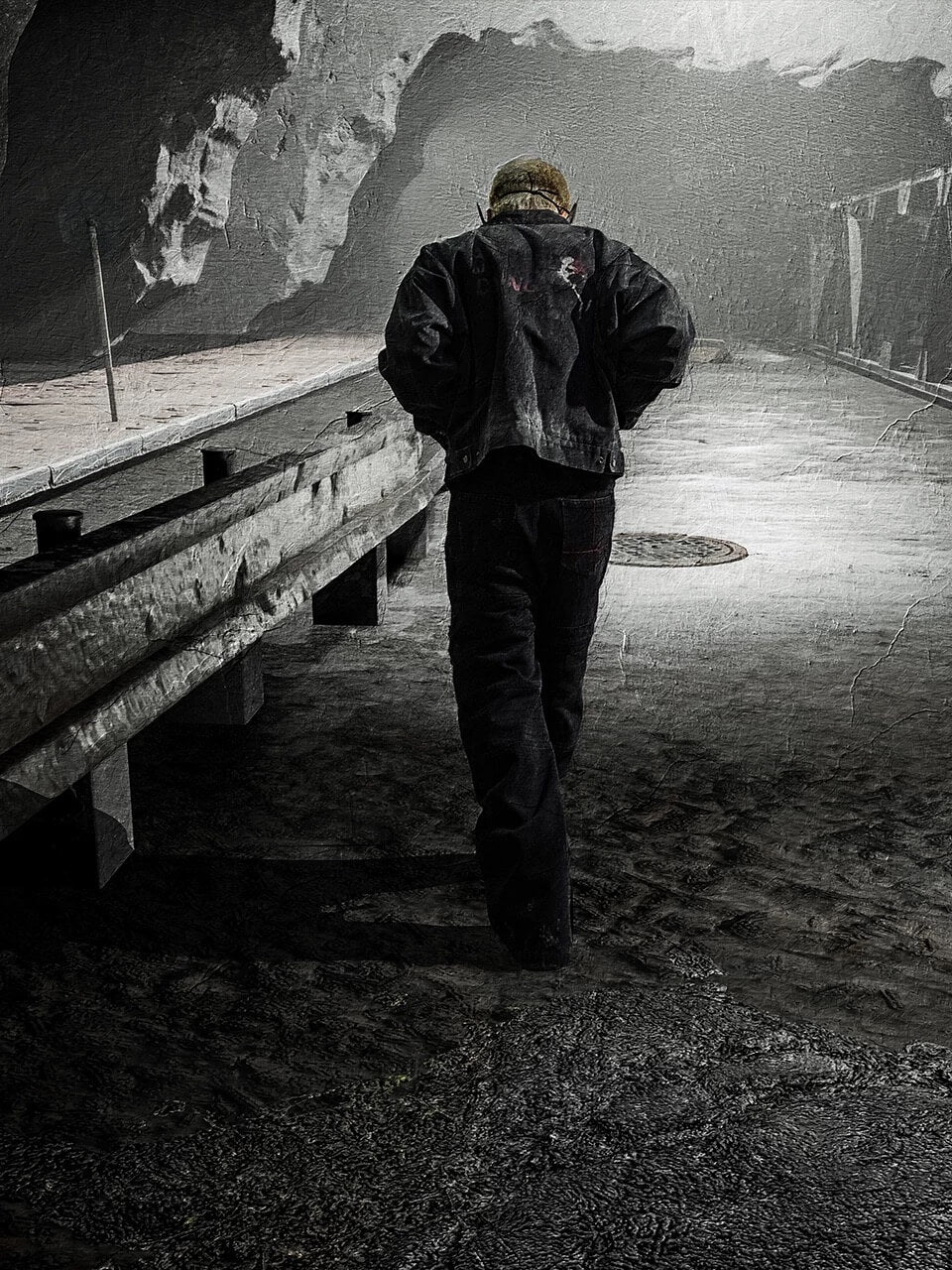 UNDERWATER Dying Art Gradient Washed Aged Detroit Jacket | Face 3 Face