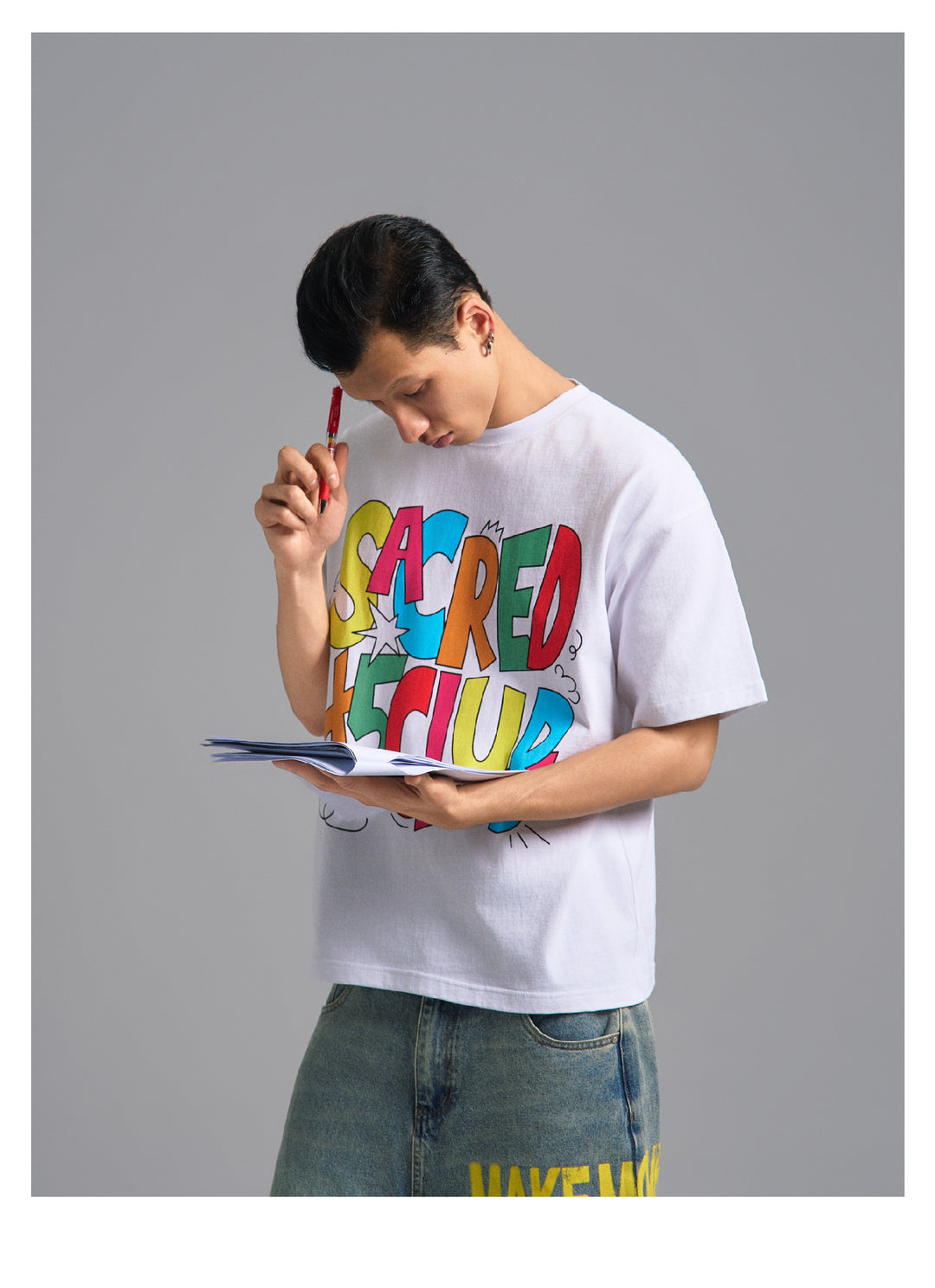 S45 Cartoon-Style Slogan Print Tee | Face 3 Face