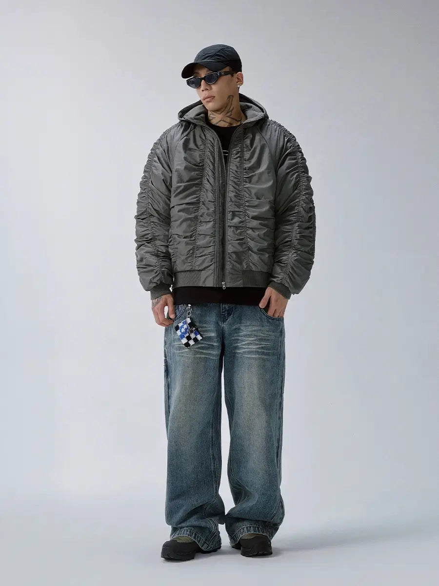 F2CE Ruched Hooded MA-1 Bomber Jacket | Face 3 Face