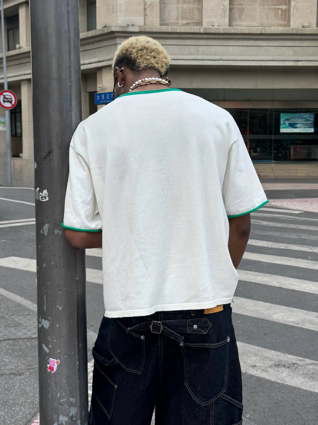 STEEPC Colorblock 3D Embroidered Knit Tee | Face 3 Face