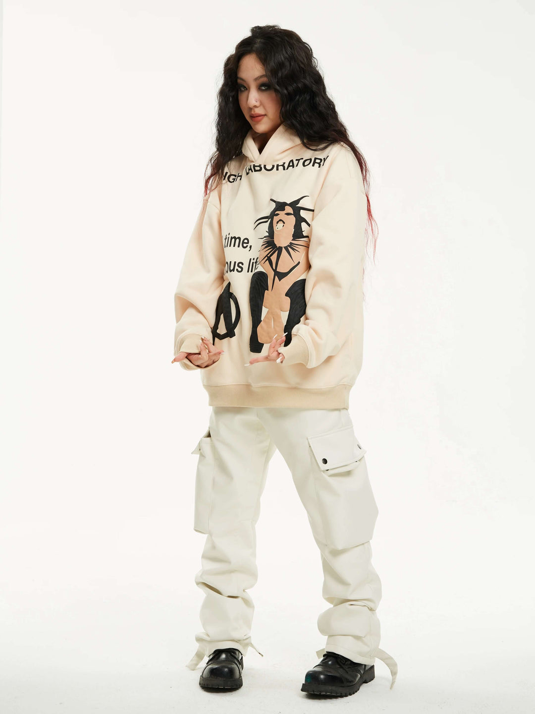 Night Lab Punk Girl Puff Print Hoodie | Face 3 Face