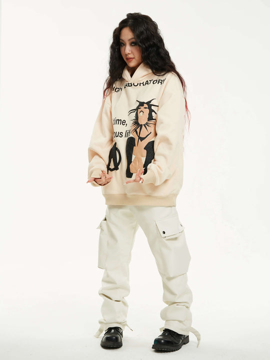 Night Lab Punk Girl Puff Print Hoodie | Face 3 Face