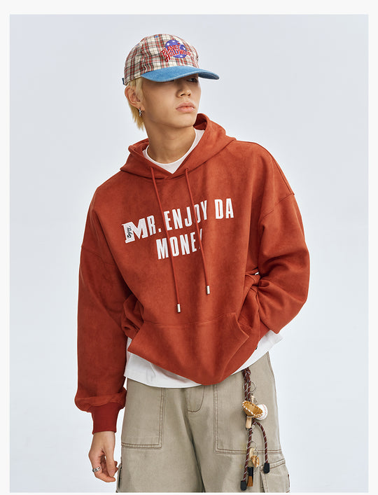 MEDM Basic Letter Logo Suede Hoodie | Face 3 Face