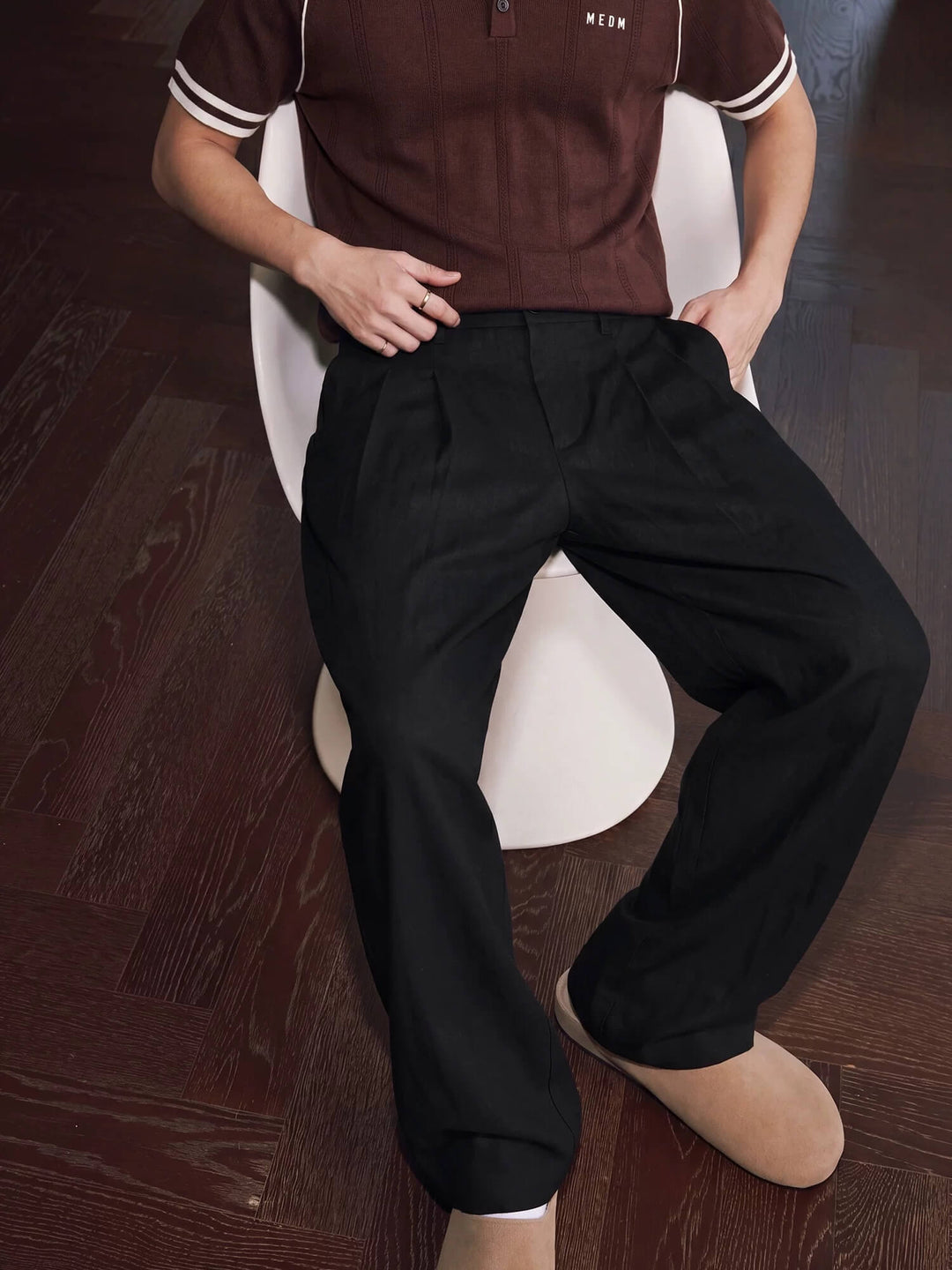 MEDM Linen Double Pleat Suit Pants | Face 3 Face