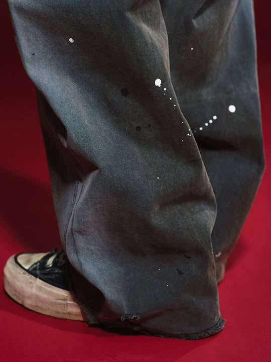 Remedy Washed Ink Splash Baggy Work Cargo Pants | Face 3 Face