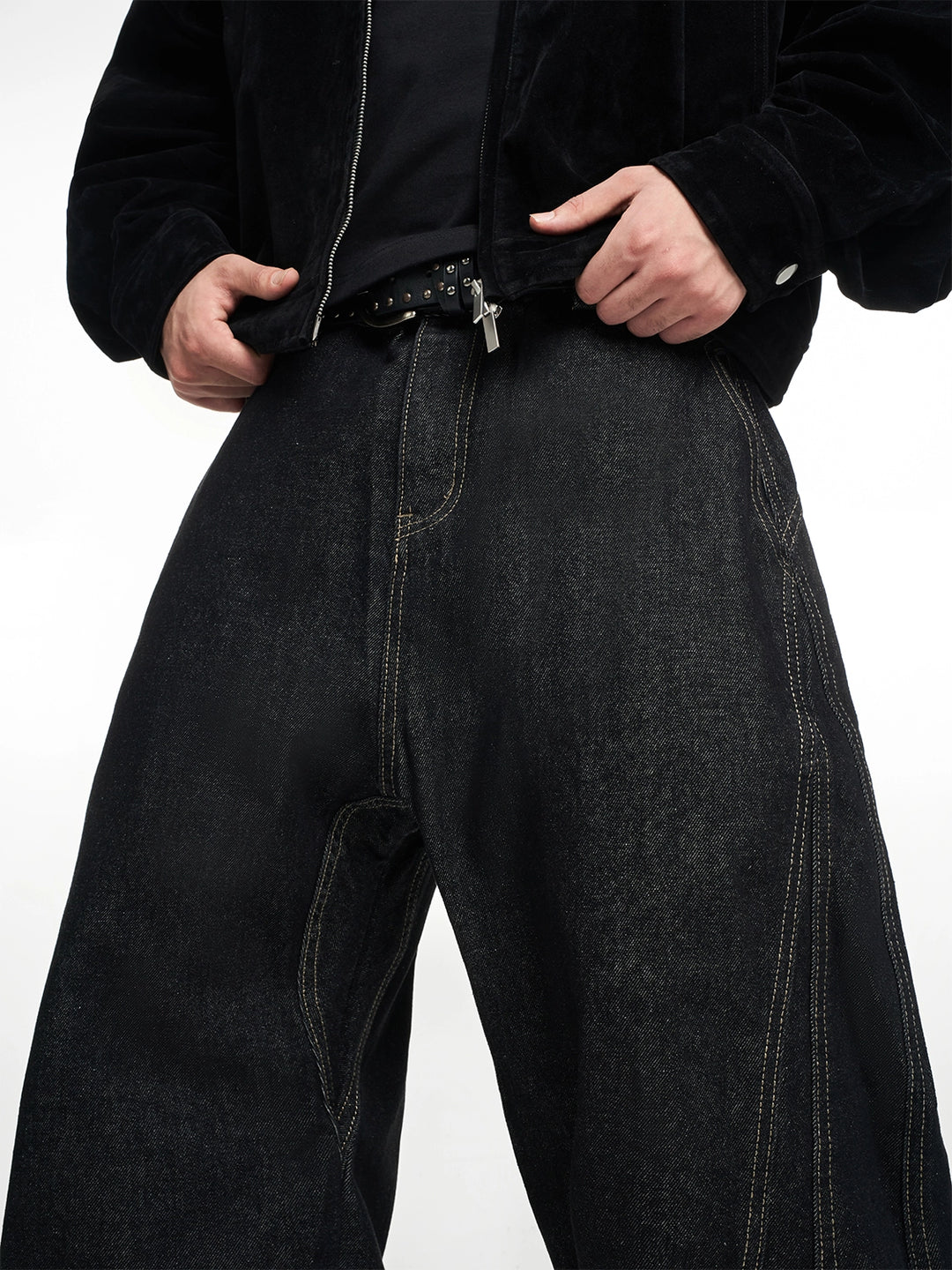 F3F Select Stitch Design Baggy Jeans | Face 3 Face