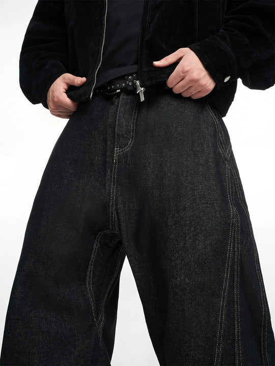 F3F Select Stitch Design Baggy Jeans | Face 3 Face