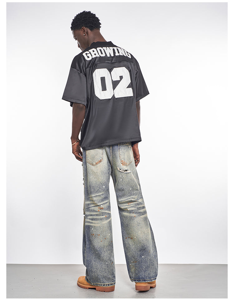 F3F Select Stone Washed Splash Ink Hole Distressed Jeans | Face 3 Face