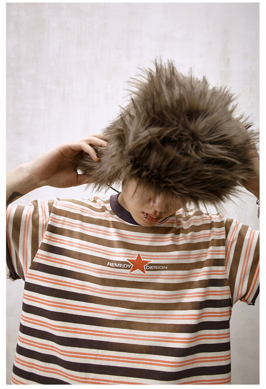 Remedy Washed Striped Star Print Tee | Face 3 Face