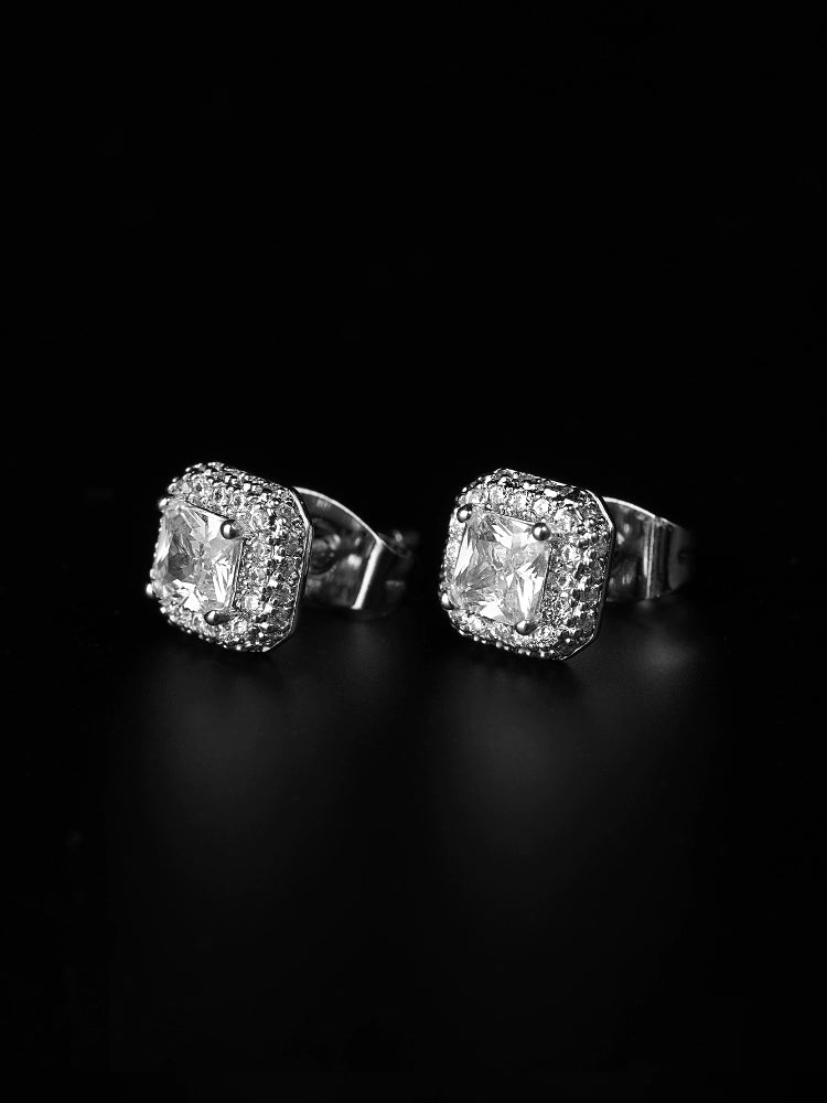 Small Town Kid Cubic Zirconia Cube Stud Earrings | Face 3 Face