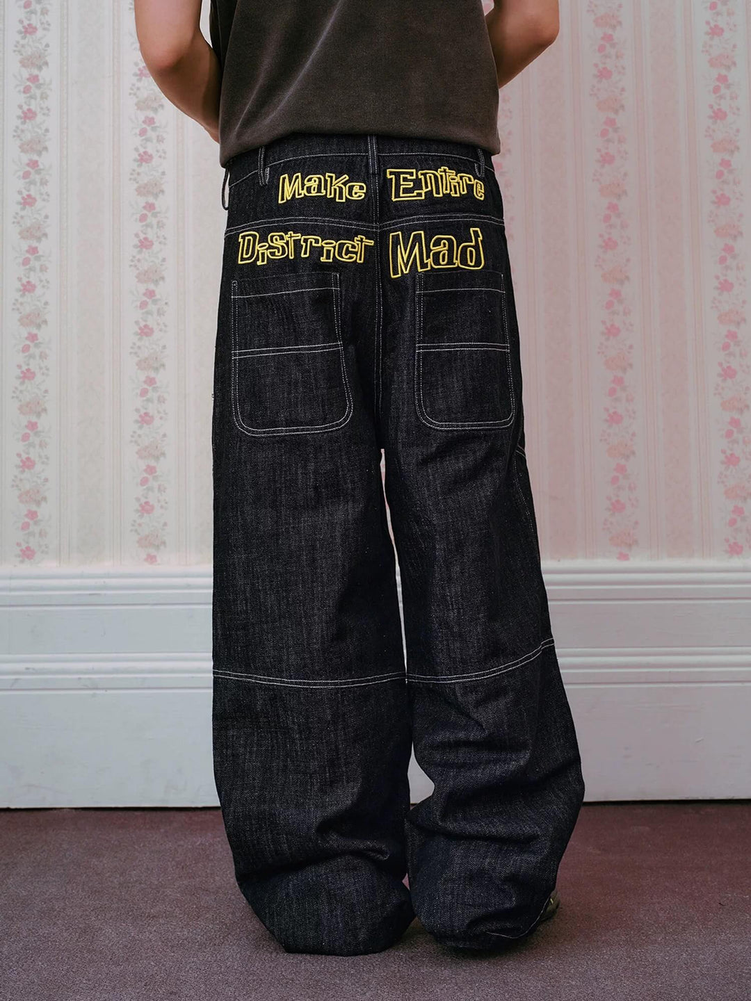 MEDM Reconstructed Contrast Stitch Baggy Jeans | Face 3 Face