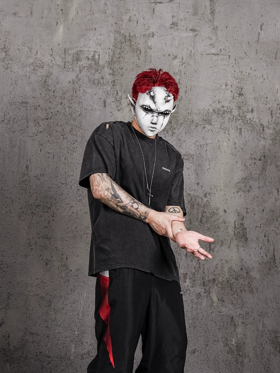 UNDERWATER Handmade Cut Distressed Dust Black Tee | Face 3 Face