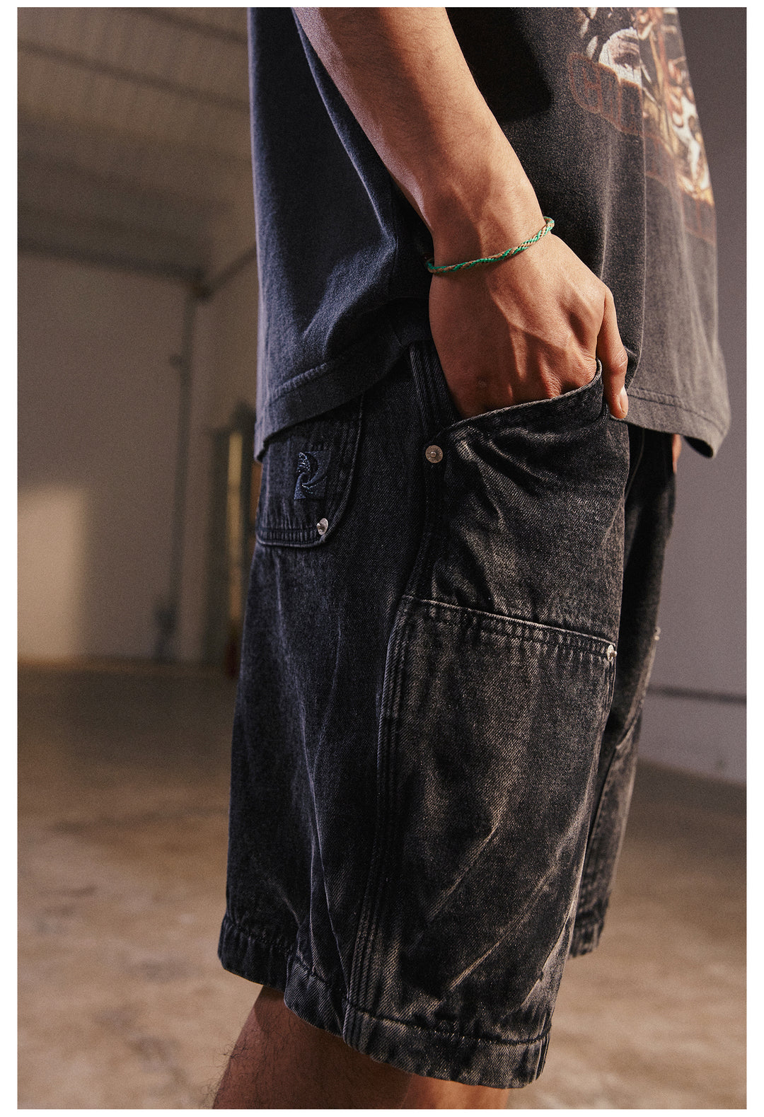 Remedy Washed Double Knee Denim Shorts | Face 3 Face