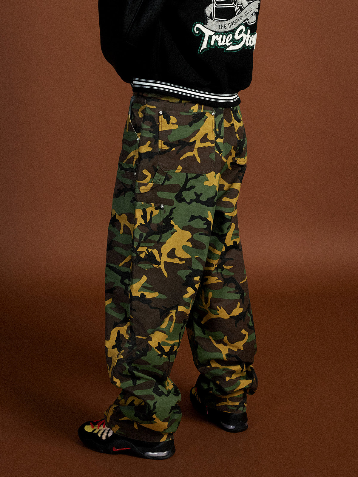 MHARF Washed Camouflage Work Double Knee Pants | Face 3 Face