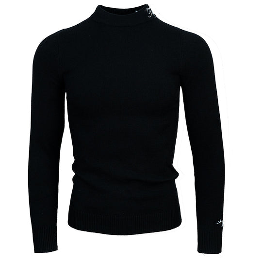 TGFCLUB Embroidered Half Turtleneck Slim Fit Knit Sweater | Face 3 Face