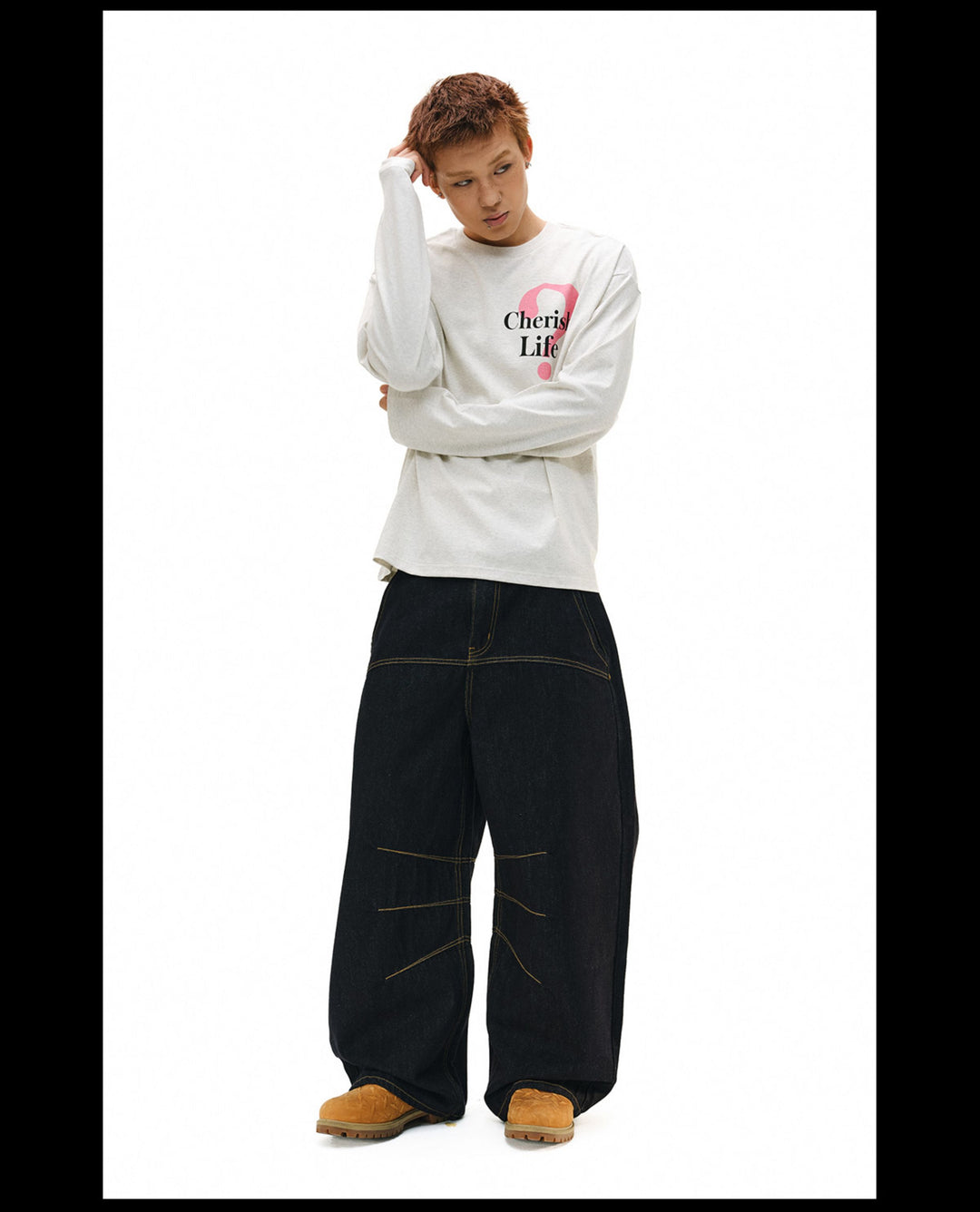 NOVACAM Question Mark Print Long Sleeve Tee | Face 3 Face