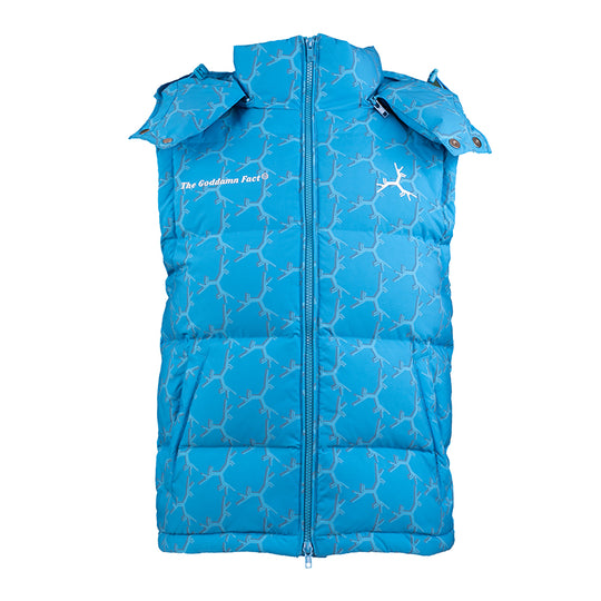 TGFCLUB Full Print Slim Hooded Down Vest | Face 3 Face
