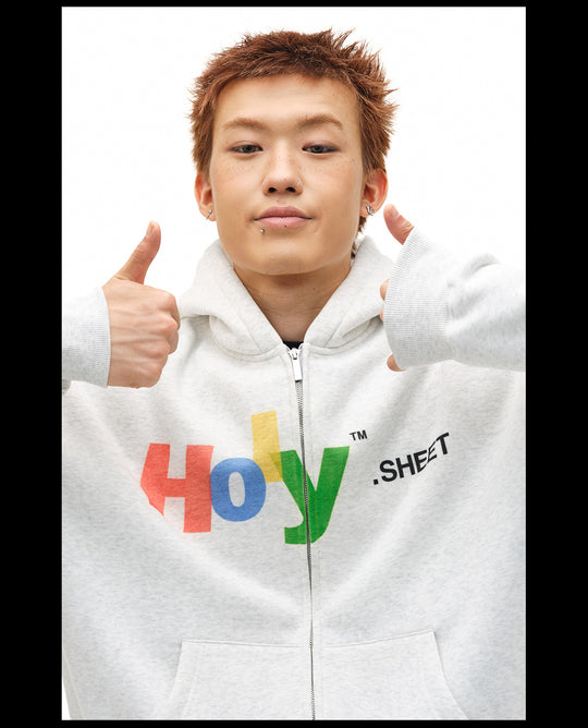 NOVACAM Vintage Monogram Print Zip Up Hoodie | Face 3 Face