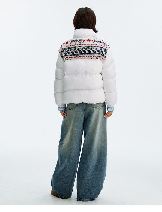 MEDM Ethnic Patchwork Puffer Jacket | Face 3 Face