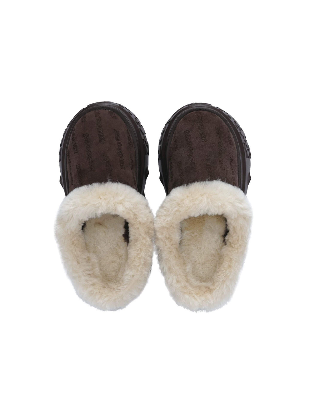 1807 INF-010 Gothic Brown Shearling Chunky Platform Clogs | Face 3 Face