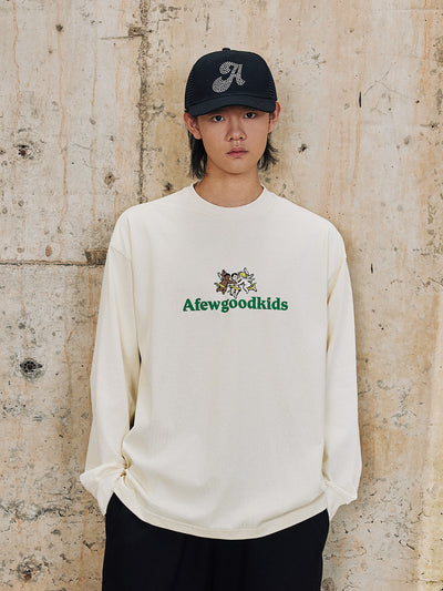 AFGK Angel Logo Contrast Color Long Sleeved Tee | Face 3 Face