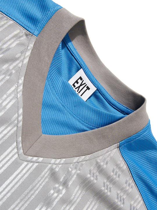 BLIND NO PLAN Colorblocked Double-layer Neckline Jersey Tee | Face 3 Face