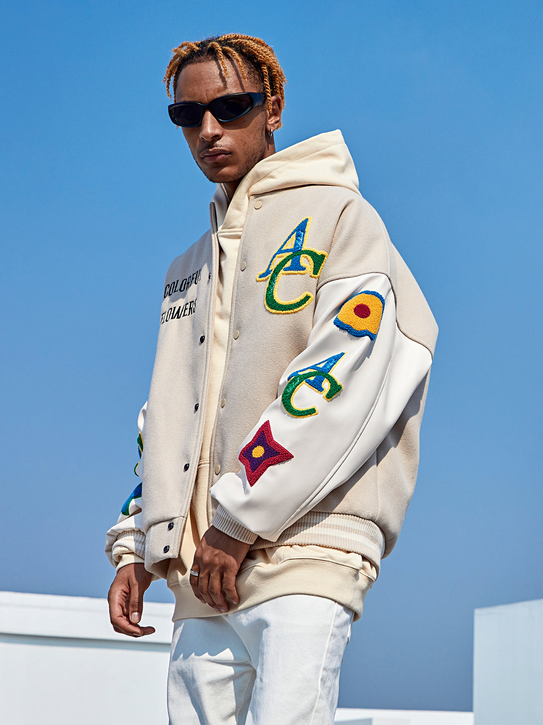Baseball Jacket | Achock Floral Embroidered Baseball Jacket | Face 3 Face