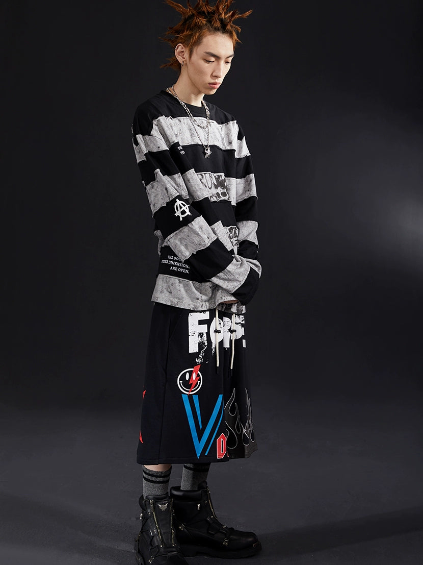 VENTUREK Graffiti Spray Print Sweat Shorts | Face 3 Face