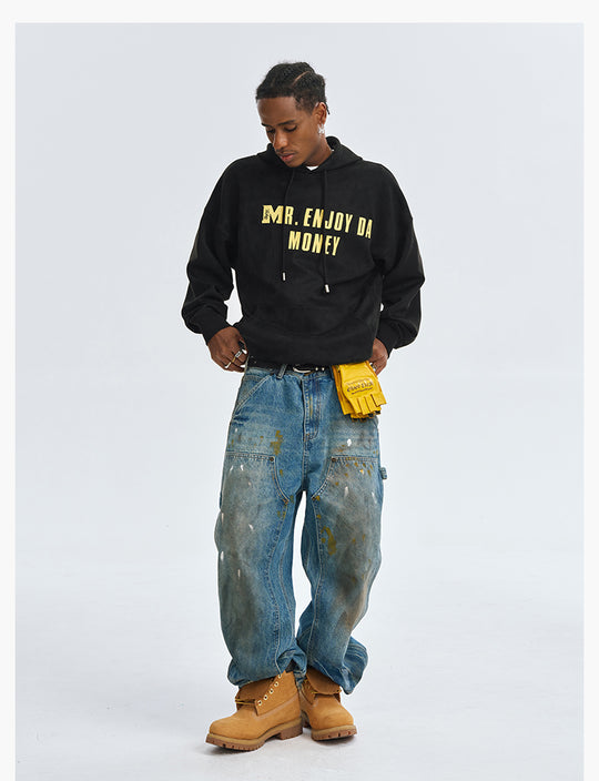 MEDM Basic Letter Logo Suede Hoodie | Face 3 Face