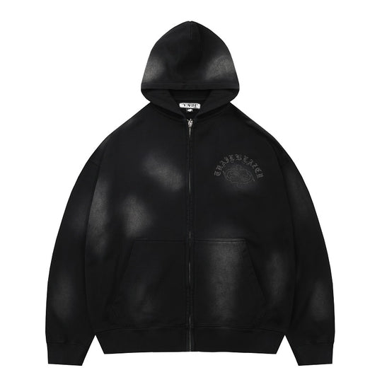 YADcrew x BIPOLAR Mud Dyed Vintage Zipper Hoodie