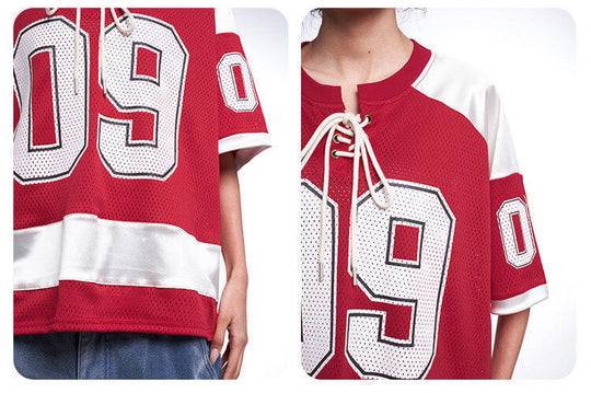 F3F Select Color Block Lace Up Mesh Short Sleeve Hockey Jersey | Face 3 Face
