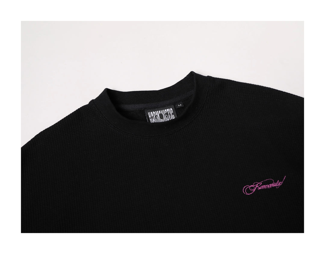 KARMANISTIC Printed Waffle Long Sleeve Tee | Face 3 Face
