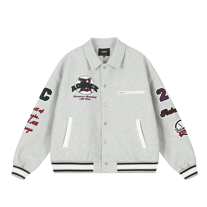 Baseball Jacket | Achock Bird Embroidery Baseball Jacket | Face 3 Face