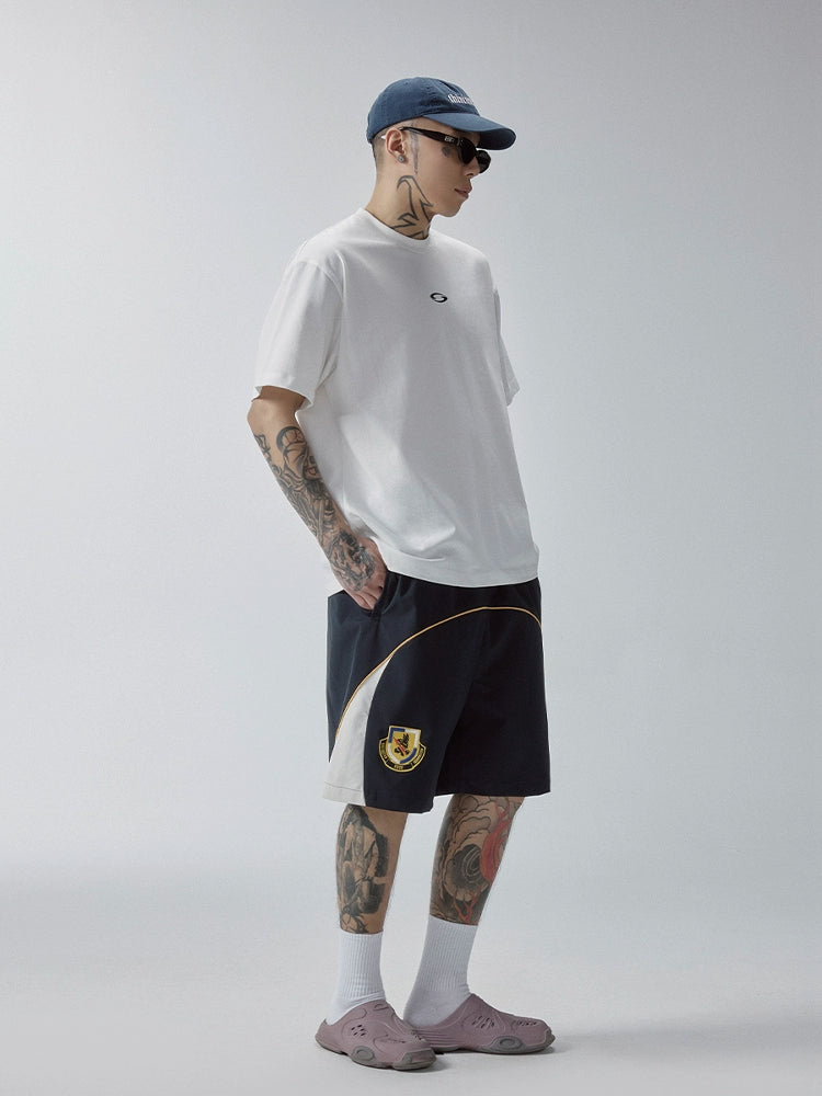 F2CE Contrast Color Patch Embroidered Track Shorts | Face 3 Face