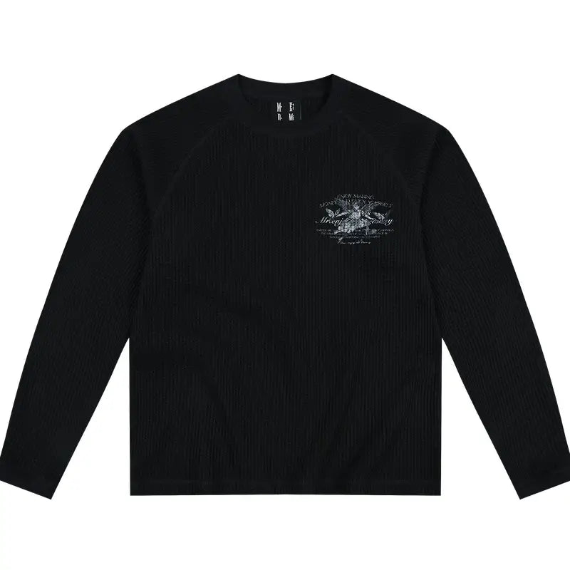MEDM Angel Print Waffle Long Sleeve Tee | Face 3 Face