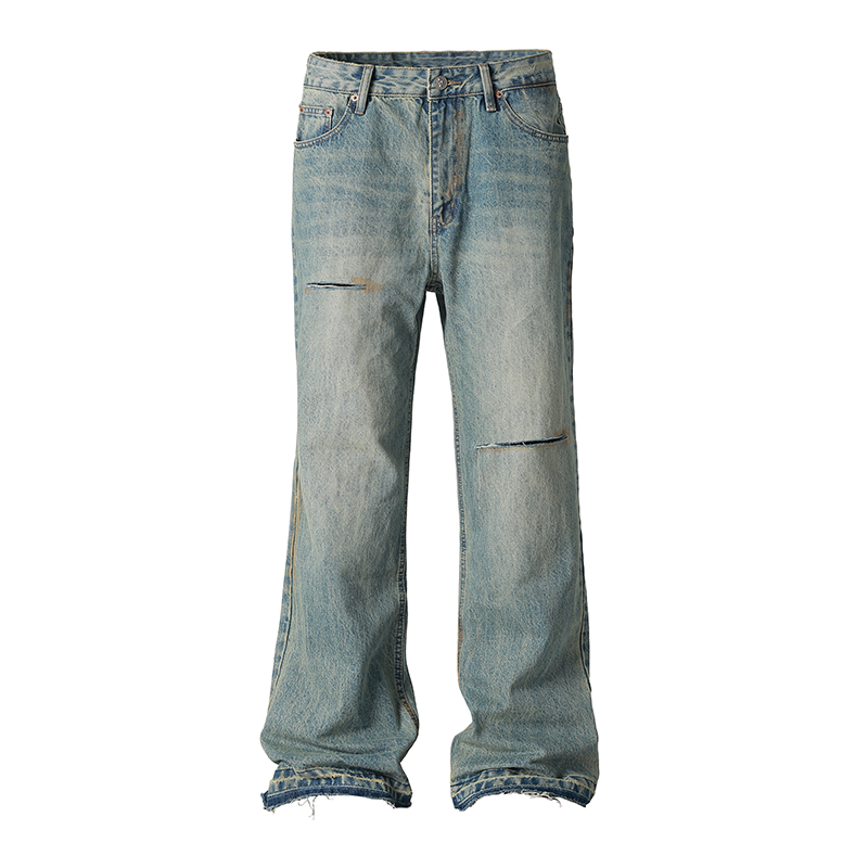 JHYQ Retro Micro Large Hole Denim Jeans