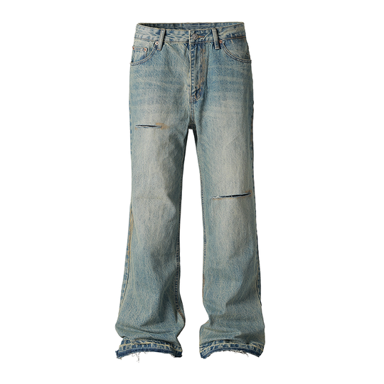 JHYQ Retro Micro Large Hole Denim Jeans