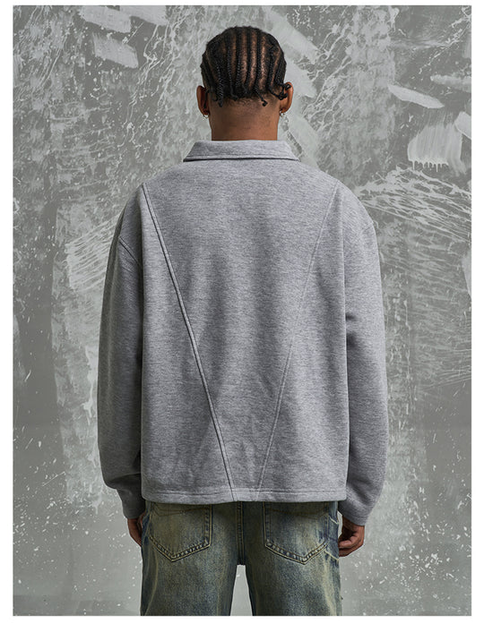 F3F Select Deconstructed Long Sleeve Polo sweatshirt | Face 3 Face