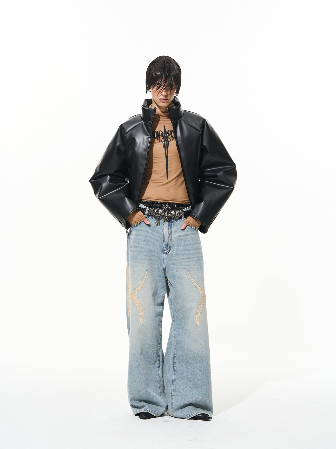 BLIND NO PLAN Rubberized Raglan Sleeve Puffer Jacket | Face 3 Face