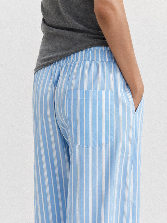 S45 Light Blue Striped Pajama Pants | Face 3 Face